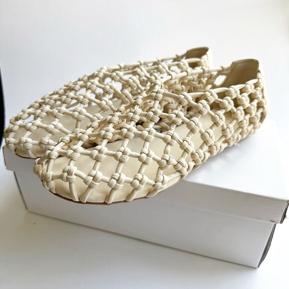 GRACESTRIDE Size 8.5 Mesh Ballet Flats Faux Leather Mary Jane Shoes Flat - Picture 2 of 8